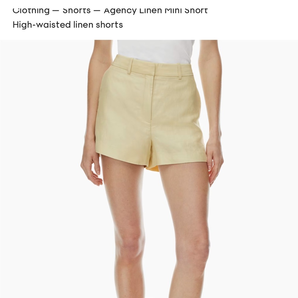 Babaton Agency Linen Shorts Oyster